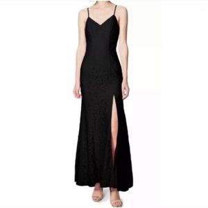 Fame And Partners NWT Black Corded Lace Maxi Dress